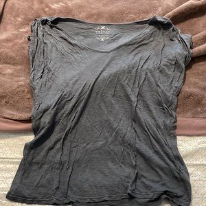 Velvet tee with open shoulders